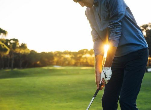 Golfer Holding Club Golfer Holding Club